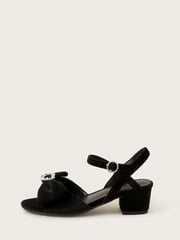 Monsoon Black Velvet Sling Back Bow Mini Heels - Image 3 of 3