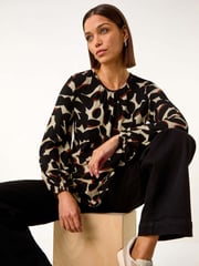 Roman Abstract Print Textured Top - Bild 1 von 5