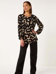 Roman Abstract Print Textured Top - Bild 2 von 5
