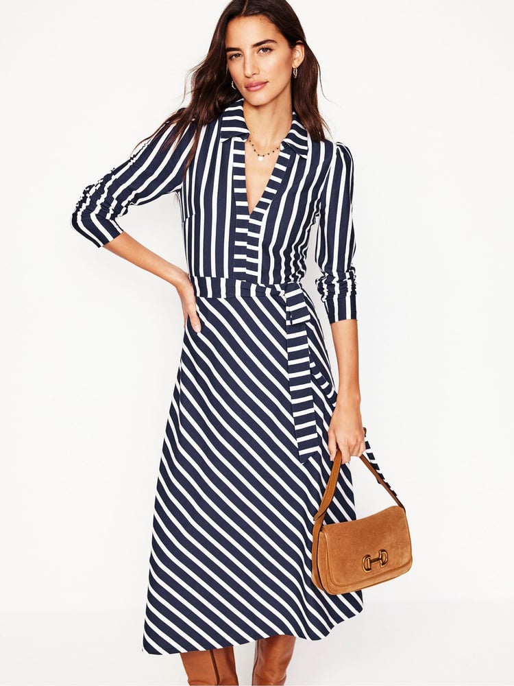 Boden Blue Imogen Collared Jersey Dress - Image 1 of 6