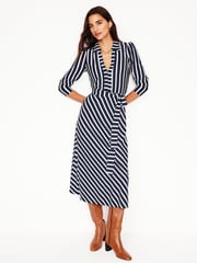 Boden Blue Imogen Collared Jersey Dress - Image 4 of 6