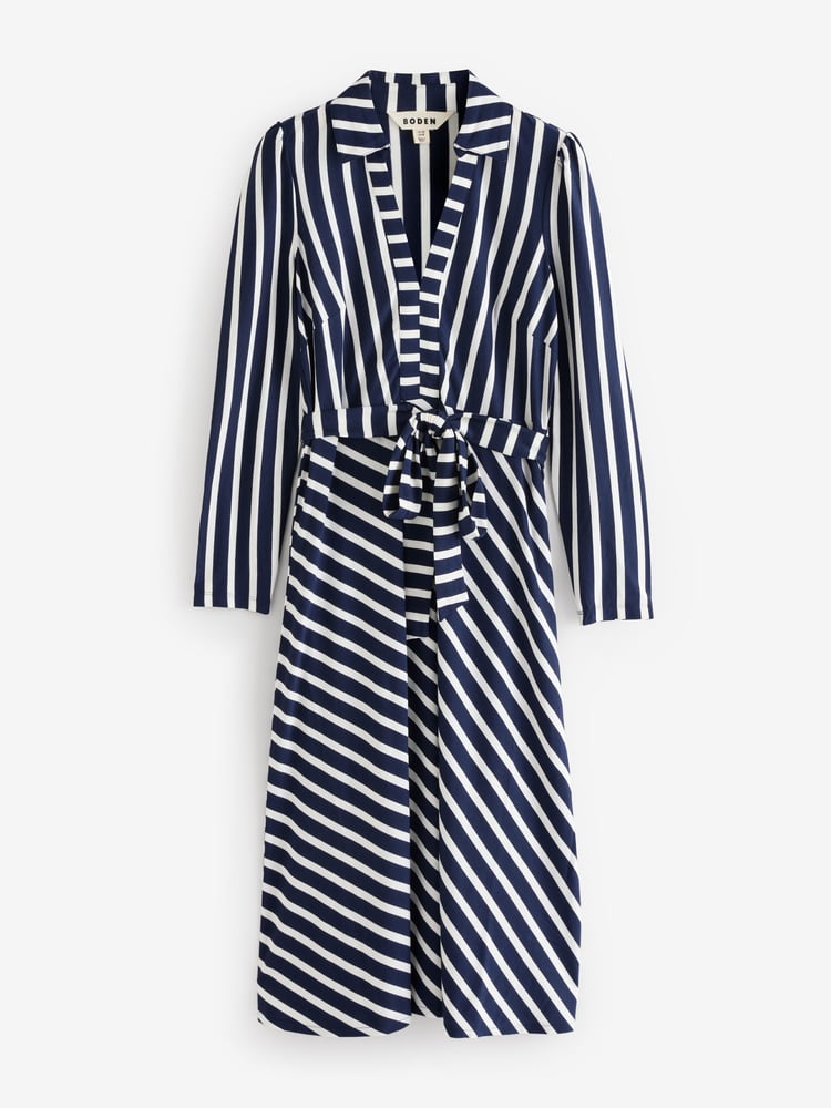 Boden Blue Imogen Collared Jersey Dress - Image 6 of 6