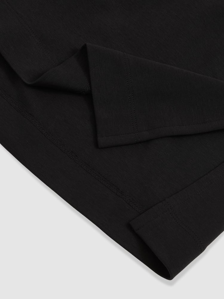 Schwarz - Reiss Annabel Stretch-Cotton Oversized V-Neck T-Shirt - Bild 6 von 6