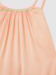 Reiss Peach Tallie Satin Halterneck Maxi Dress - Image 6 of 6