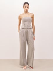 Because Of Alice Grey Herringbone Strapless Bodice Top - Image 2 of 6