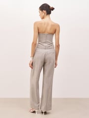 Because Of Alice Grey Herringbone Strapless Bodice Top - Image 3 of 6