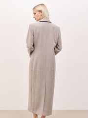 Because Of Alice Grey Oversized Herringbone Double Breasted Coat - Image 3 of 7