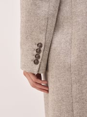 Because Of Alice Grey Oversized Herringbone Double Breasted Coat - Image 7 of 7