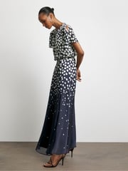 Joanna Hope Blue Split Sleeve Maxi Dress - Image 1 of 4