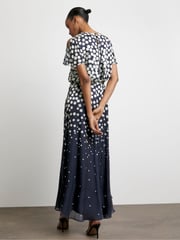 Joanna Hope Blue Split Sleeve Maxi Dress - Image 2 of 4