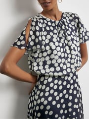 Joanna Hope Blue Split Sleeve Maxi Dress - Image 4 of 4