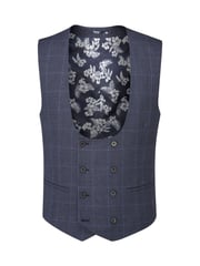 Skopes Blue Double Breasted Double Breasted Scoop Anello Suit Waistcoat - Image 4 of 4