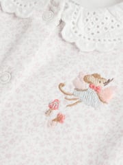 Pink 100% Cotton Frill Printed Sleepsuits 3 Pack (0-2yrs) - Image 11 of 12