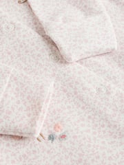 Pink 100% Cotton Frill Printed Sleepsuits 3 Pack (0-2yrs) - Image 9 of 12