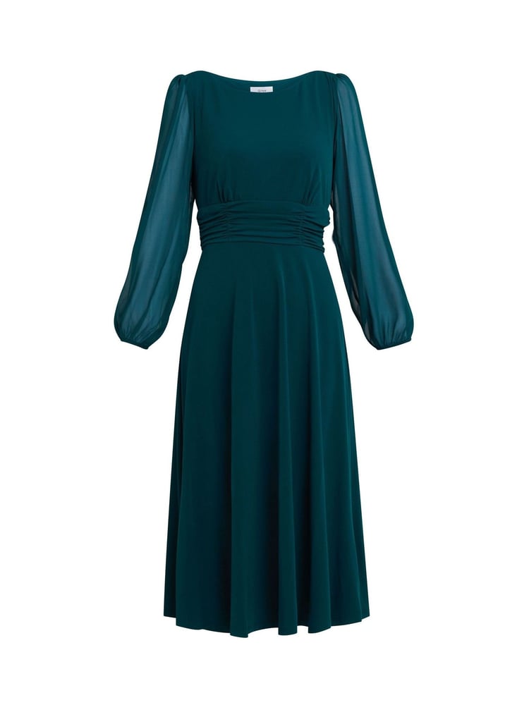 Gina Bacconi Green Piper Chiffon Sleeve Jersey Dress - Image 5 of 5
