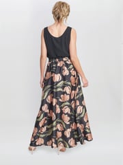 Gina Bacconi Dakota Satin Elastic Waist Black Skirt - Image 2 of 4