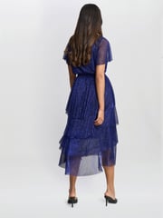 Gina Bacconi Cheri Metallic Knit Tiered Dress - Image 2 of 6