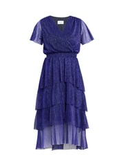 Gina Bacconi Cheri Metallic Knit Tiered Dress - Image 6 of 6