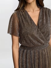 Gina Bacconi Cheri Metallic Knit Tiered Dress - Image 4 of 7