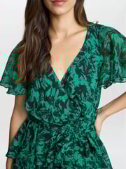 Gina Bacconi Green Lottie Elastic Waist Tiered Dress - Image 4 of 5