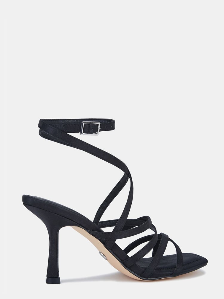 Novo Black Zillion Strappy Mid Heel Sandals - Image 4 of 4 Novo Black Zillion Strappy Mid Heel Sandals - Image 4 of 4