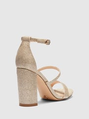 Novo Gold Mandy Triple Strap Block Heel Sandals - Image 3 of 3