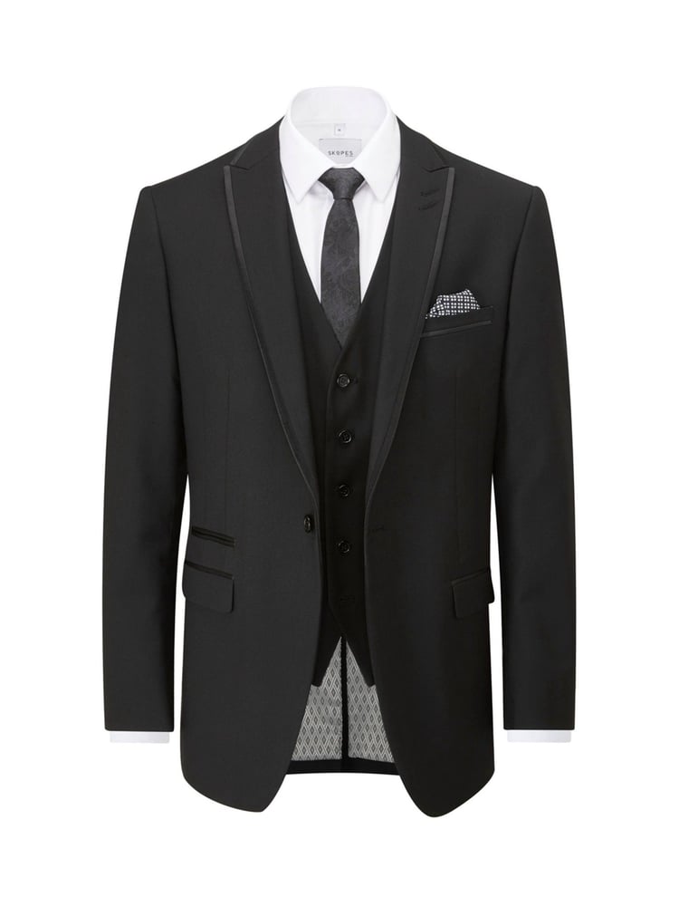 Skopes Black Tailored Fit Ronson Dinner Suit Jacket - Image 6 of 6