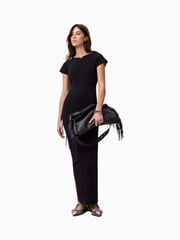 AllSaints Black Katarina Short Sleeve Dress - Image 3 of 7