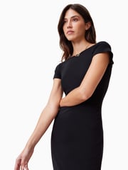 AllSaints Black Katarina Short Sleeve Dress - Image 6 of 7
