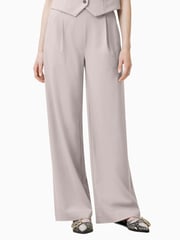 AllSaints Brown Aleida Wide Leg Trousers - Image 2 of 7