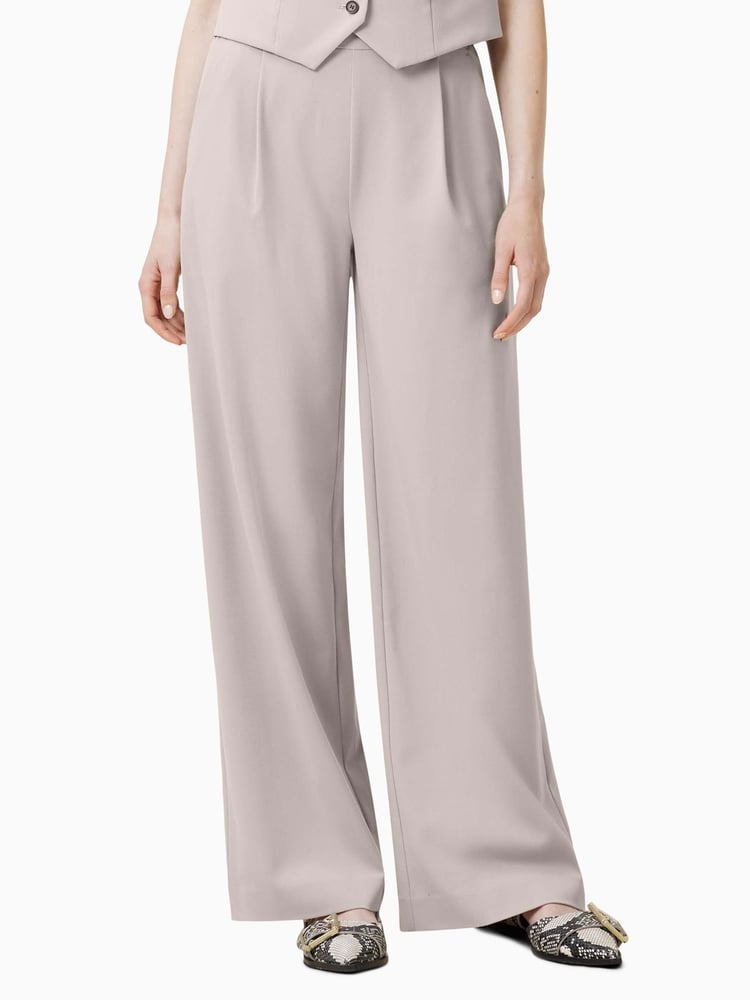 AllSaints Brown Aleida Wide Leg Trousers - Image 2 of 7