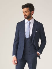 Skopes Blue Slim Fit Anello Check Suit Jacket - Image 3 of 6