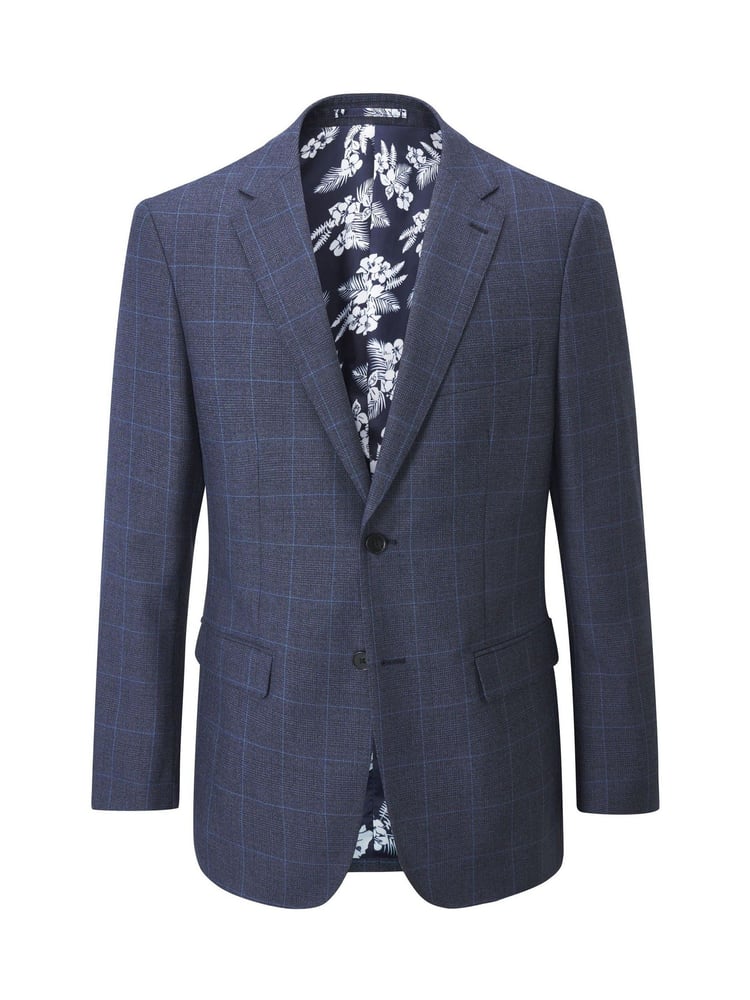 Skopes Blue Slim Fit Anello Check Suit Jacket - Image 6 of 6