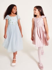 Monsoon Pink Freya Bow Detail Taffeta Dress - Image 3 of 6