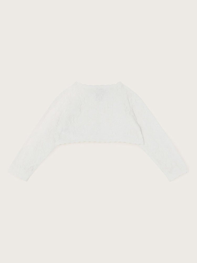 Monsoon Natural Baby Emilia Lace Scallop Cardigan - Image 2 of 3