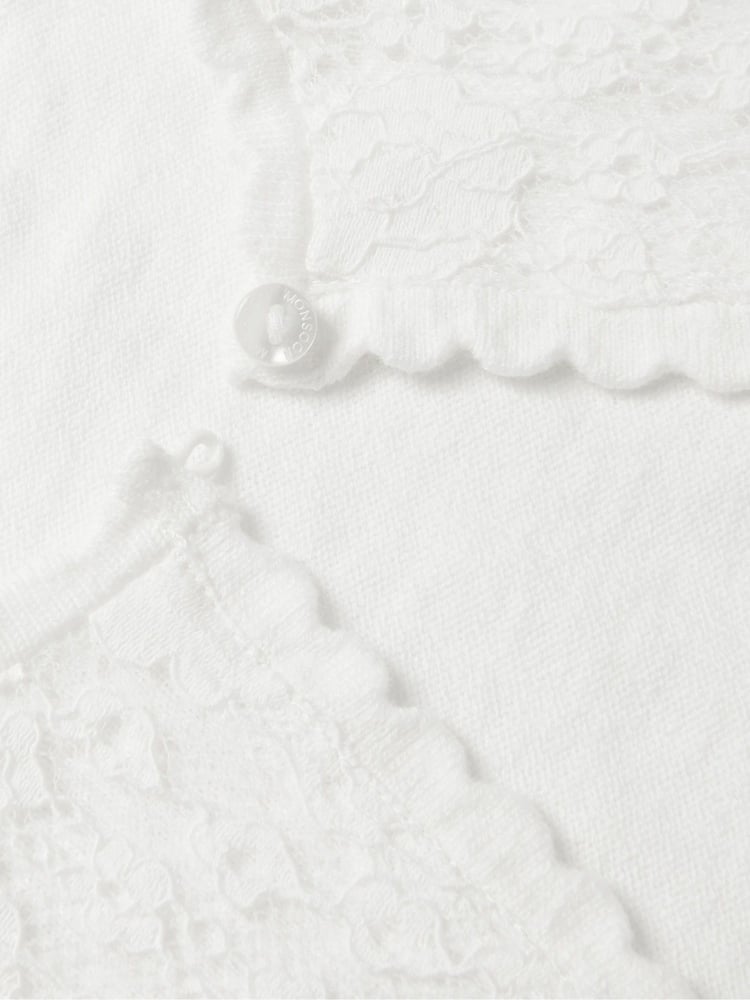 Monsoon Natural Baby Emilia Lace Scallop Cardigan - Image 3 of 3