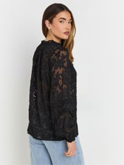 Long Tall Sally Black Floral Jacquard Blouse - Image 3 of 5