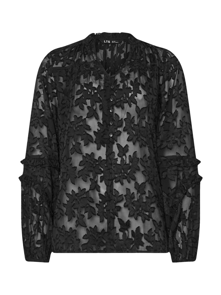 Long Tall Sally Black Floral Jacquard Blouse - Image 5 of 5