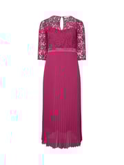 Yours Curve Pink London Lace Pleated Maxi Dress - Image 5 of 5