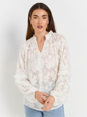 Long Tall Sally White Floral Jacquard Blouse - Image 1 of 5