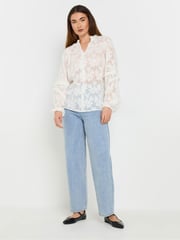 Long Tall Sally White Floral Jacquard Blouse - Image 2 of 5