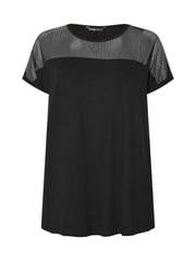 Yours Curve Black Mesh Yoke Top - Image 5 of 5