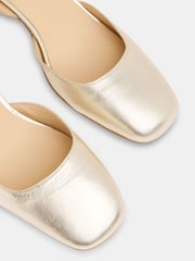 Whistles Gold Matilda Block Heel Shoes - Image 3 of 5