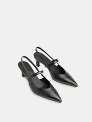 Whistles Black Cecily Slingback Heels - Image 3 of 4