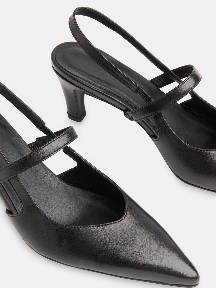 Whistles Black Cecily Slingback Heels - Image 4 of 4