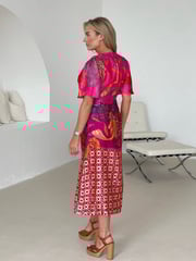 Girl In Mind Pink Havanaa Multi Midi Dress - Image 2 of 4