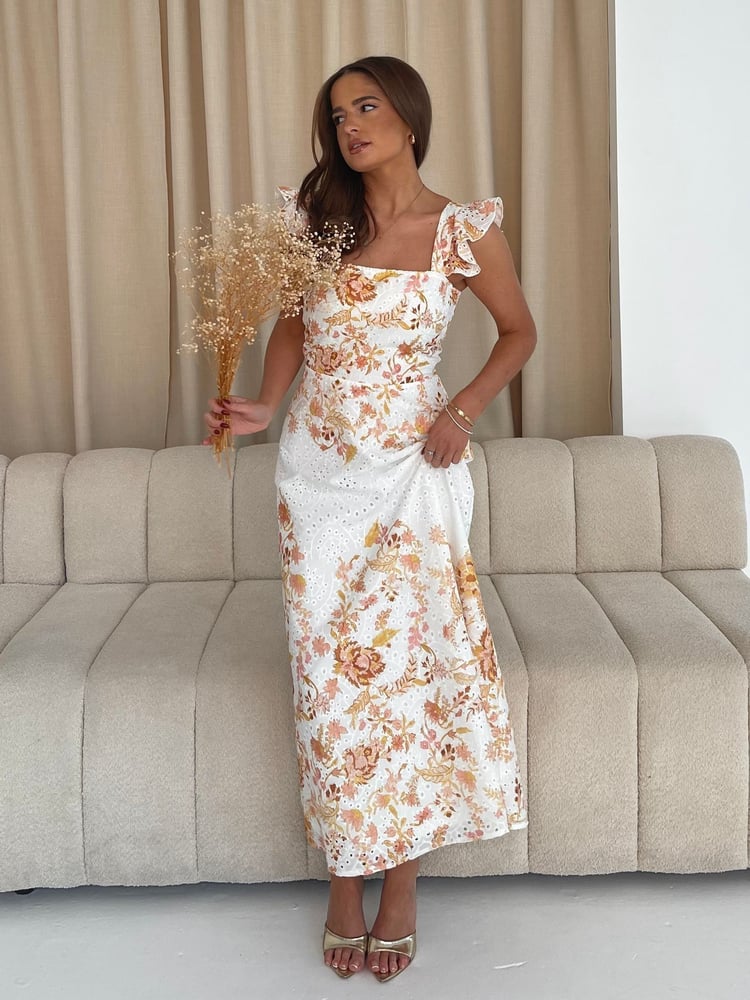 Girl In Mind White Orla Broderie Anglaise Maxi Dress - Image 2 of 7