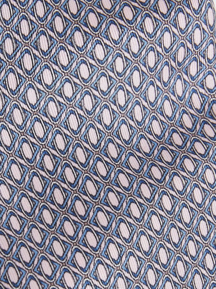 Reiss Soft Pink Caruso Silk Geometric-Print Tie - Image 4 of 4