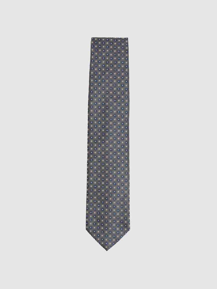Reiss Charcoal Pelosa Foulard Silk Blend Floral Print Tie - Image 1 of 4