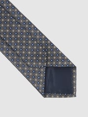 Reiss Charcoal Pelosa Foulard Silk Blend Floral Print Tie - Image 3 of 4
